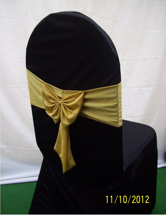 cushion chair - with black cover with gold bow back side view1 